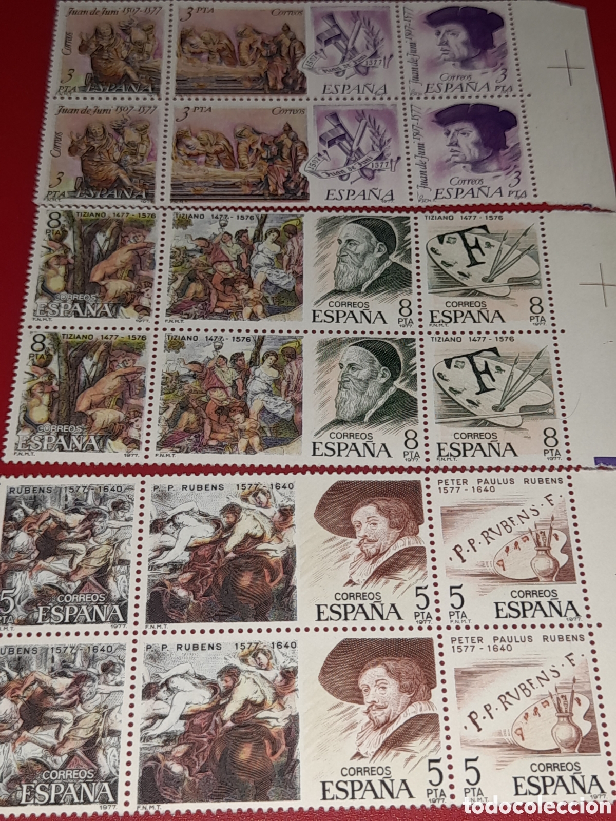 Sellos: Sello Espa&ntilde;a nuevo 1978. Pintores y escultores. Arte. Rubens. Tiziano. Artistas. Escultura. Talla.