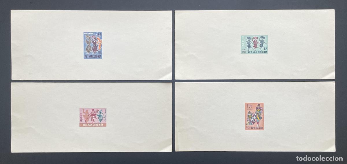 Sellos: Vietnam South 1971 YT 390-393 disfraces de bailes folcl&oacute;ricos para eventos lujo