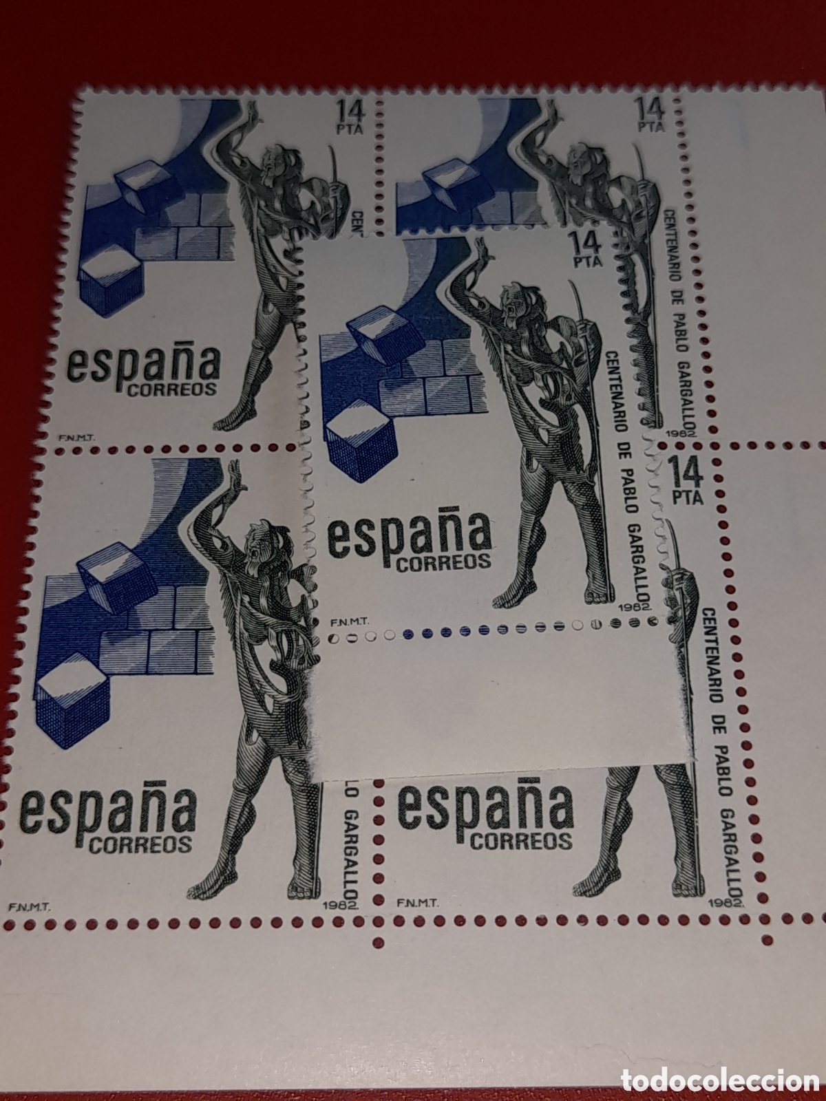 Sellos: Sello Espa&ntilde;a nuevo 1982. 100Aniv nacimiento escultor Pablo Gargallo. Arte. Esculturas. Forja. Artes