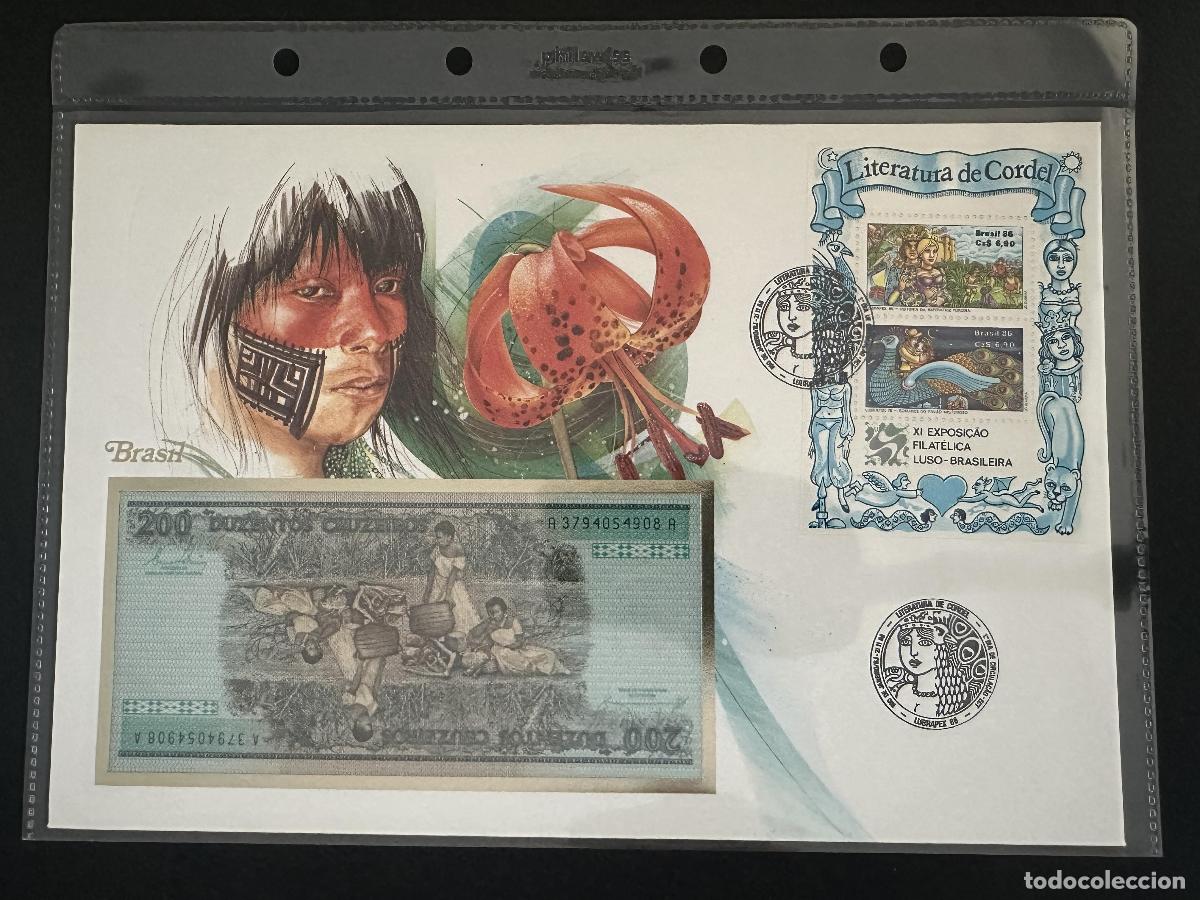 Sellos: Brasil 1986 sobre numism&aacute;tico Lubrapex Literatura de Cordel