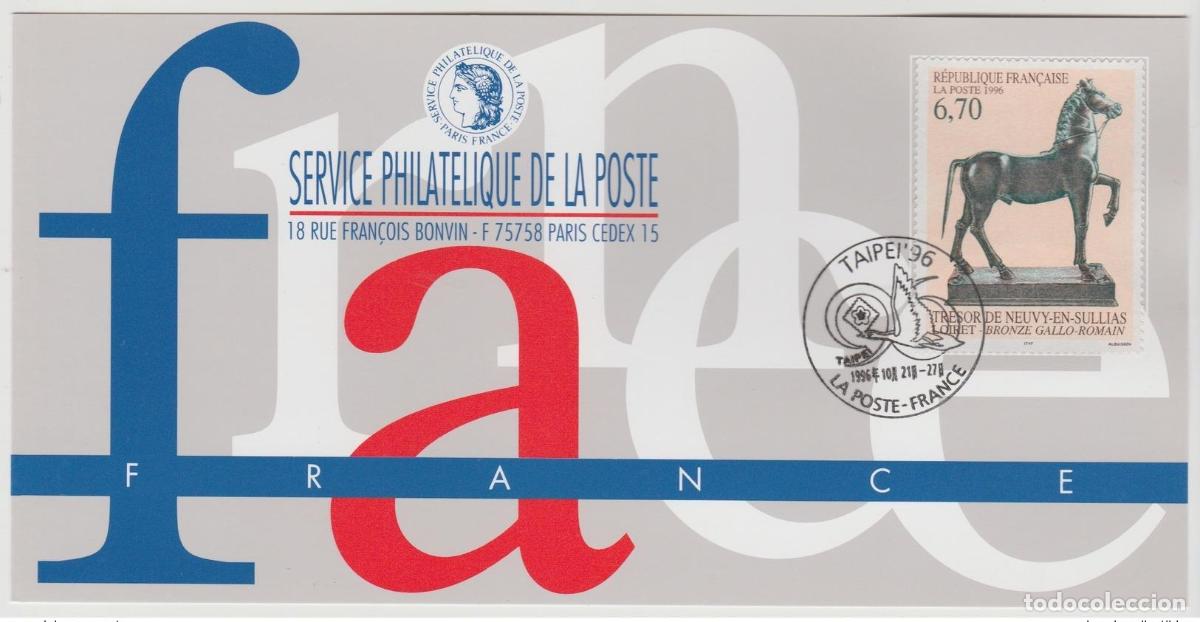 Sellos: 144 Exposici&oacute;n oficial de mapas Taipei Taiw&aacute;n 1996 Francia FDC Art Horse Painting