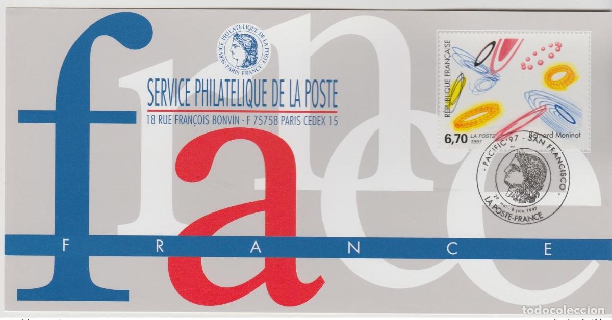 Sellos: 151 Exposici&oacute;n oficial de mapas San Francisco 1997 Francia FDC USA Moninot Art