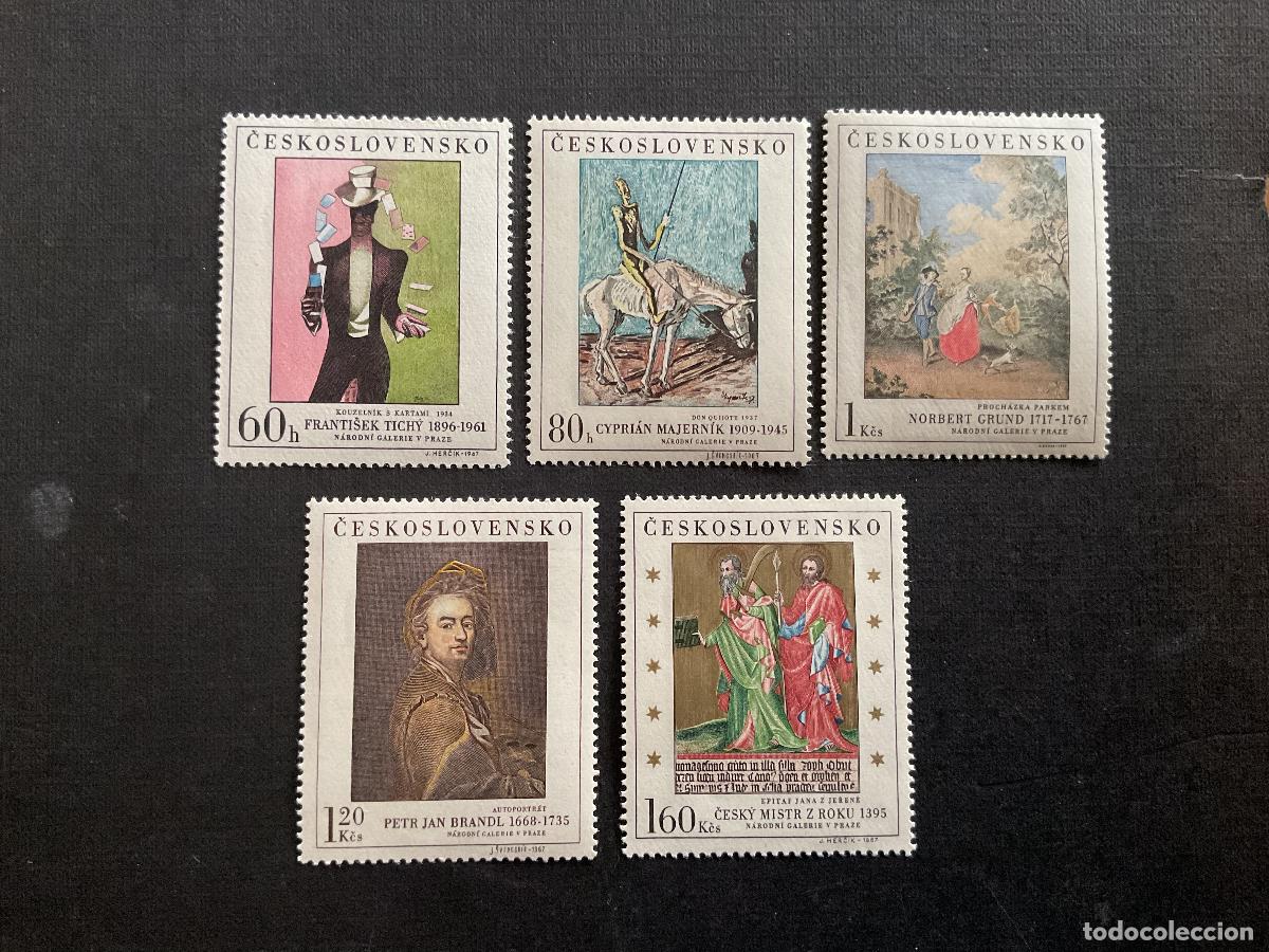 Sellos: CHECOSLOVAQUIA N&ordm; YVERT 1601/5*** A&Ntilde;O 1967. PINTURAS DE LAS GALERIAS NACIONALES