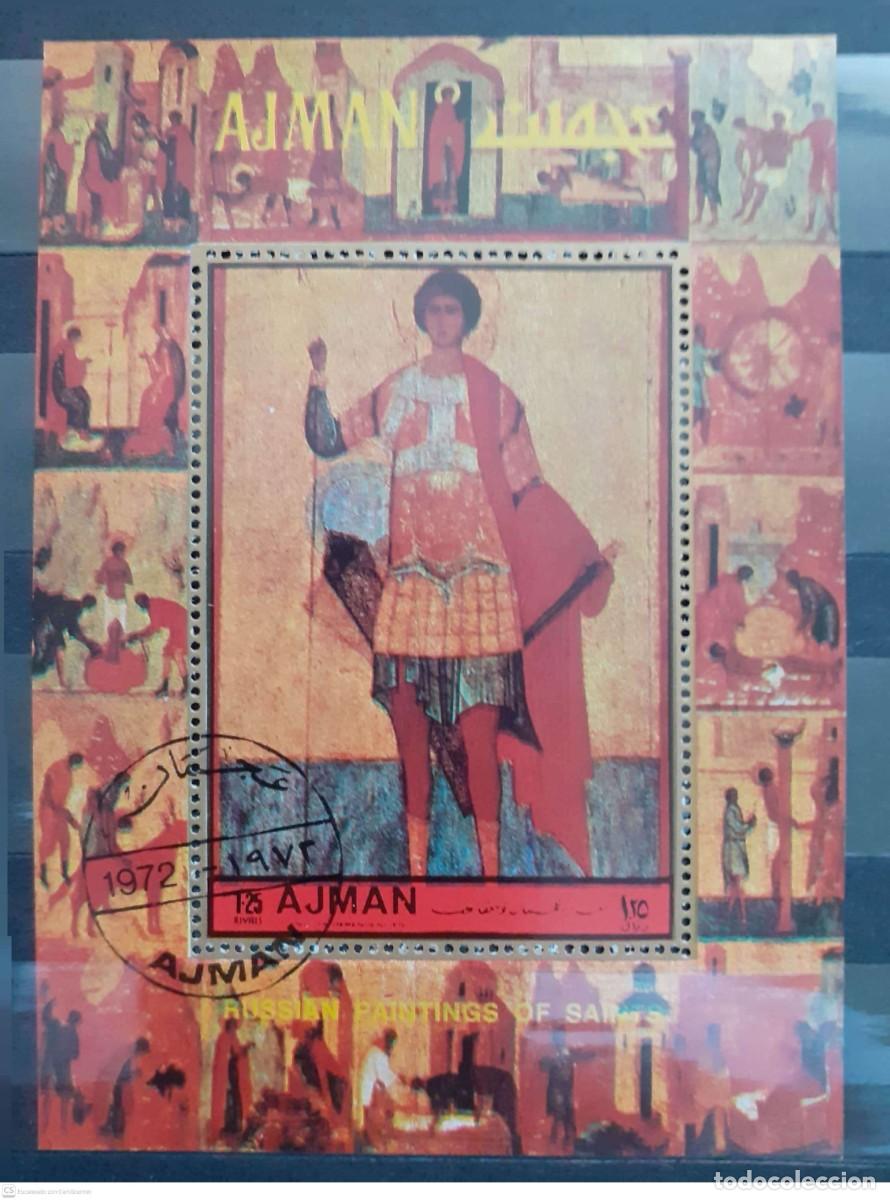 Sellos: AJMAN Bloque n&deg; 462A&deg; Iconos rusos. San Jorge