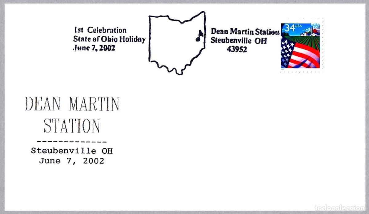 Briefmarken: Matasellos CINE - STEUBENVILLE OH, LUGAR DE NACIMIENTO DE DEAN MARTIN. 2002