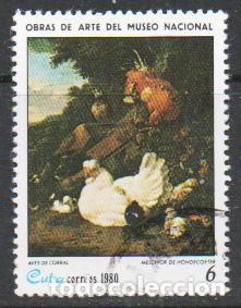 Sellos: CUBA IVERT N&ordm; 2180 (A&Ntilde;O 1980), Melchior de Hondecoeter, AVES DE CORRAL, PINTURA, USADO