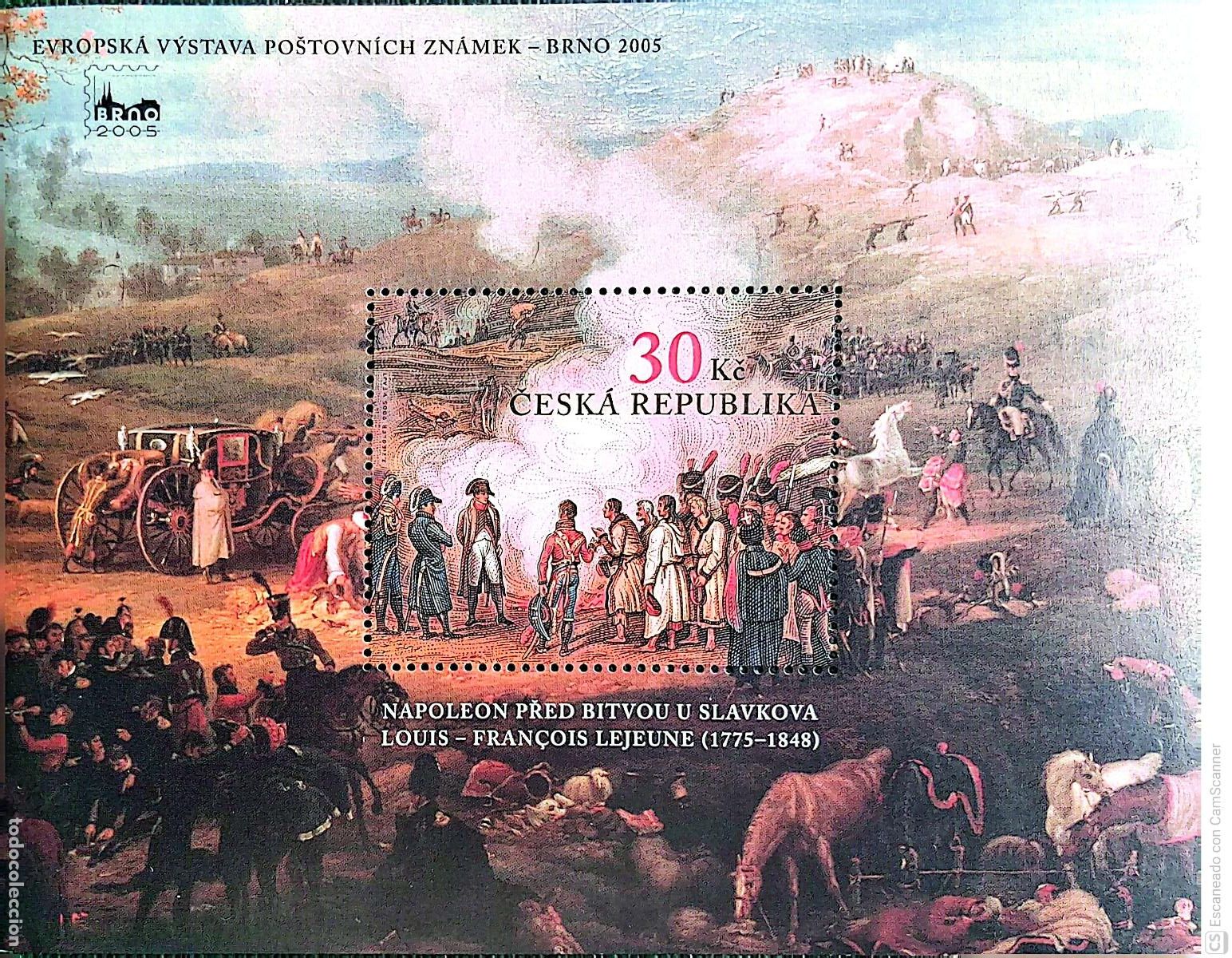 Sellos: Rep. Checa. HB 20 Bicentenario de la batalla de Austerlitz: Napole&oacute;n y sus generales interrogando a