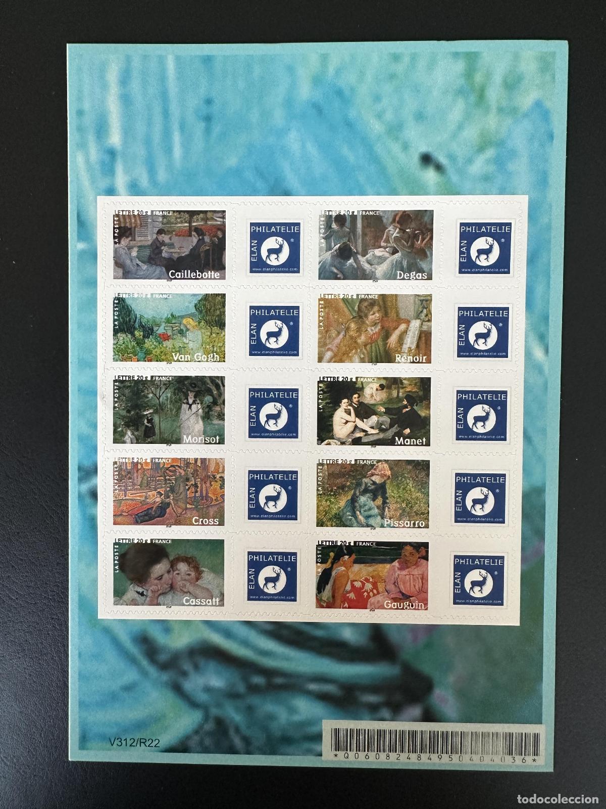 Sellos: Francia 2006 YT F3866B hoja impresionismo Degas Renoir Gauguin adhesivo