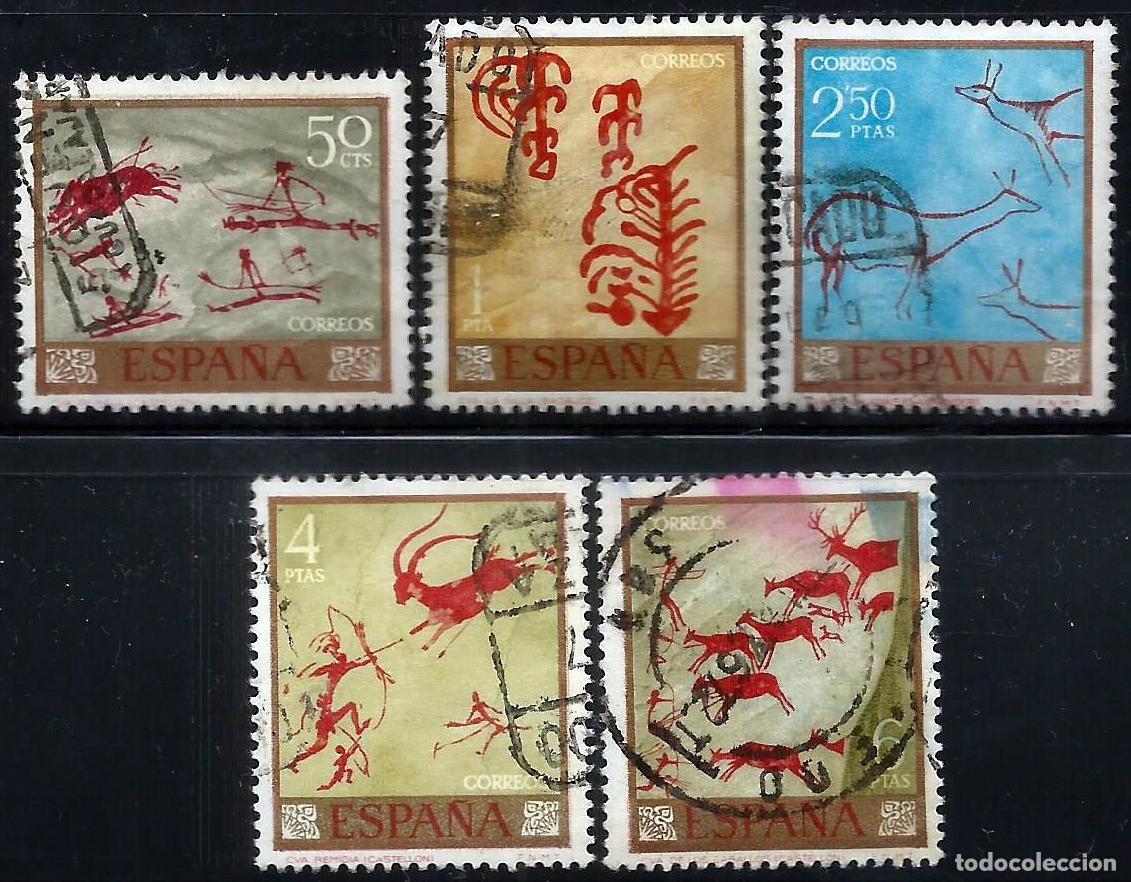 Sellos: Espa&ntilde;a. Spain. 1967. Lote de 5 sellos diferentes de Pinturas Rupestre