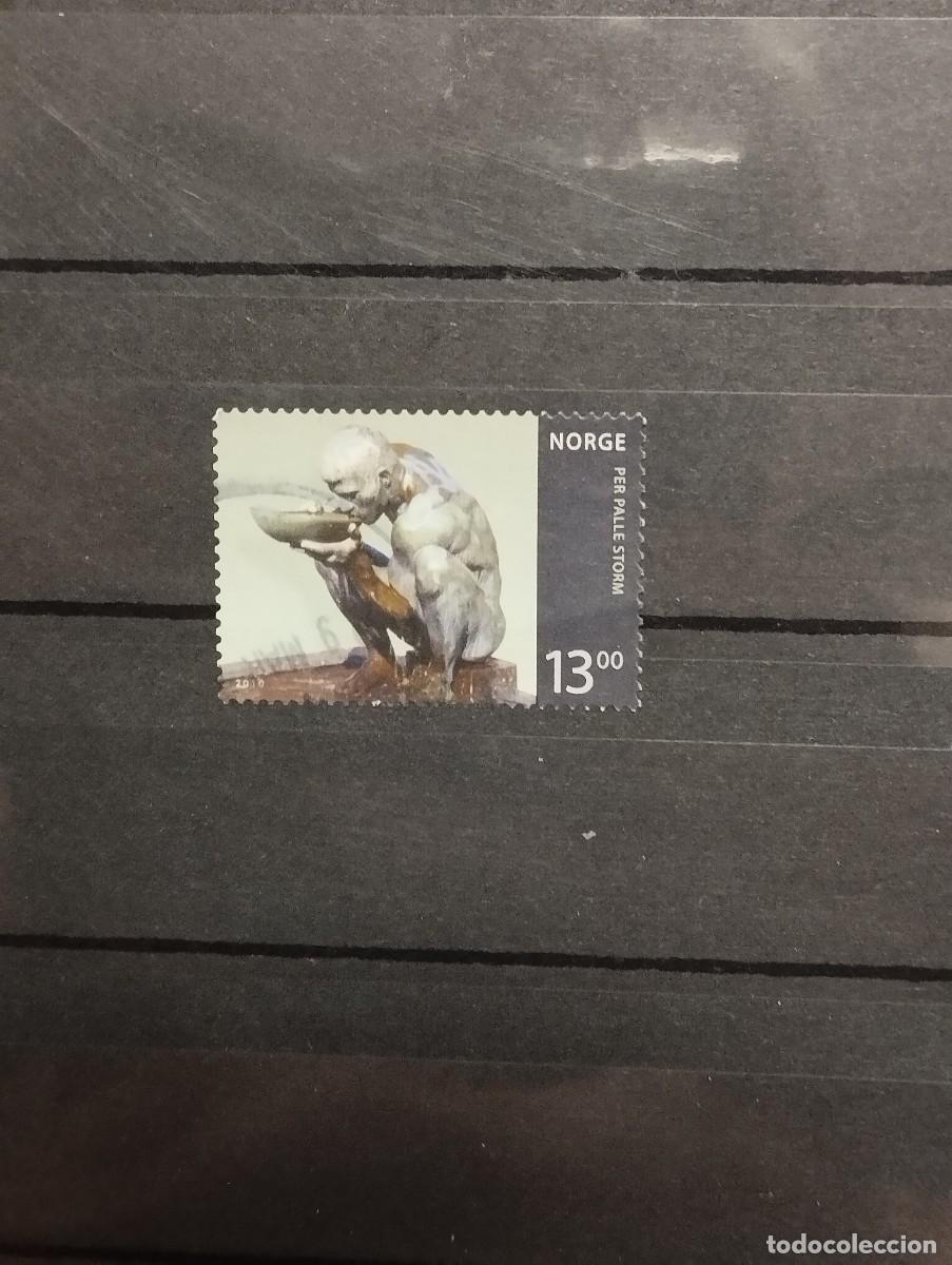 Sellos: 08.09/ Noruega. 13kr. Sello suelto en usado