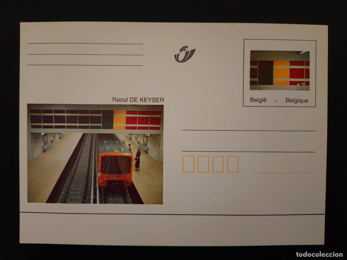 Sellos: B&eacute;lgica completo postal nuevo Raoul De Keyser metro arte abstracto