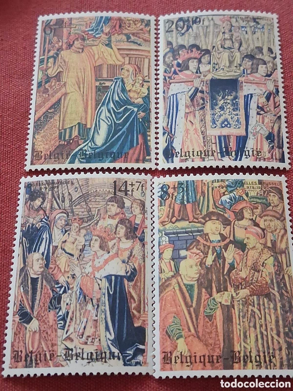 Sellos: Sello B&eacute;lgica nuevo 1979. Milenario Bruselas. Arte. Artesania. Tapices. Textil. Historia. Folclore