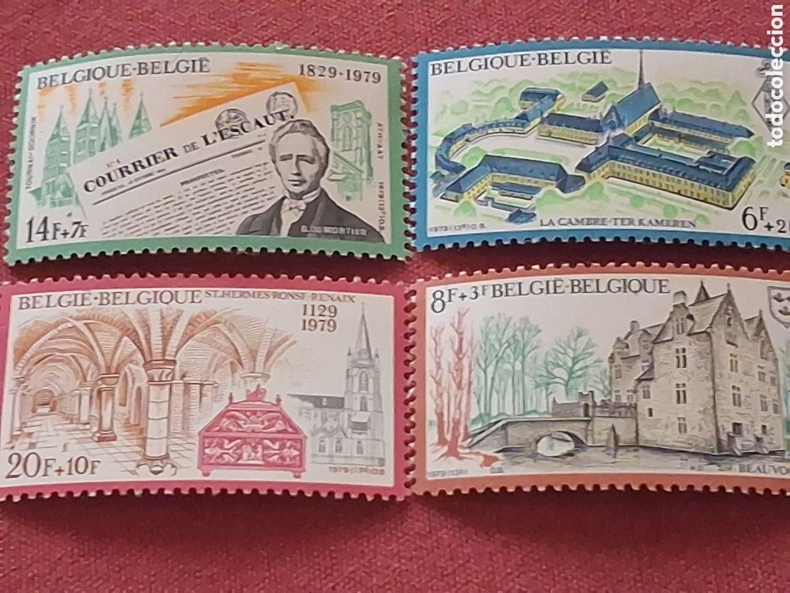 Sellos: Sello B&eacute;lgica nuevo 1979. Ser&iacute;a cultura. Arquitectura. Abad&iacute;a. Monasterios. Castillo. Prensa. Letras