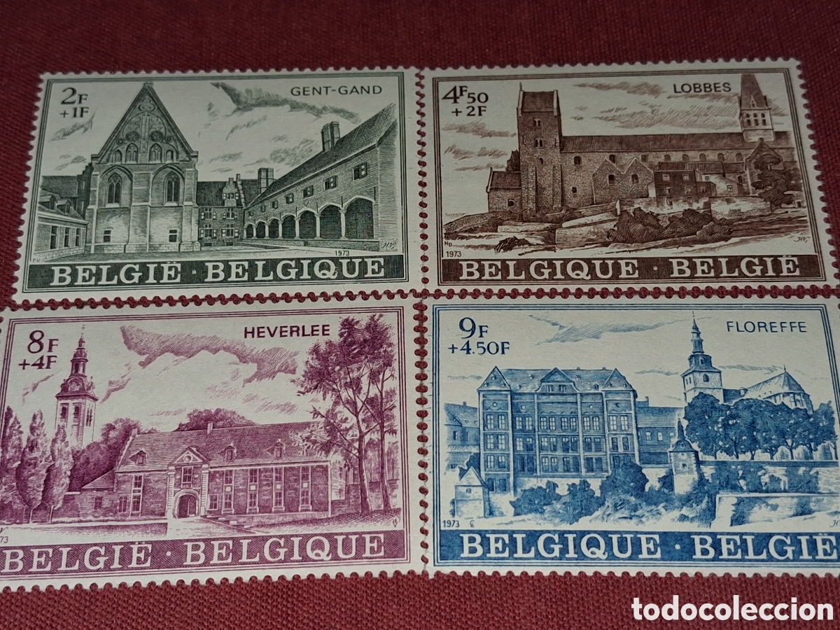 Sellos: Sello B&eacute;lgica nuevo 1973. Abad&iacute;a. Monasterio. Religi&oacute;n. Arquitectura. Historia. &Aacute;rboles. Paisajes..