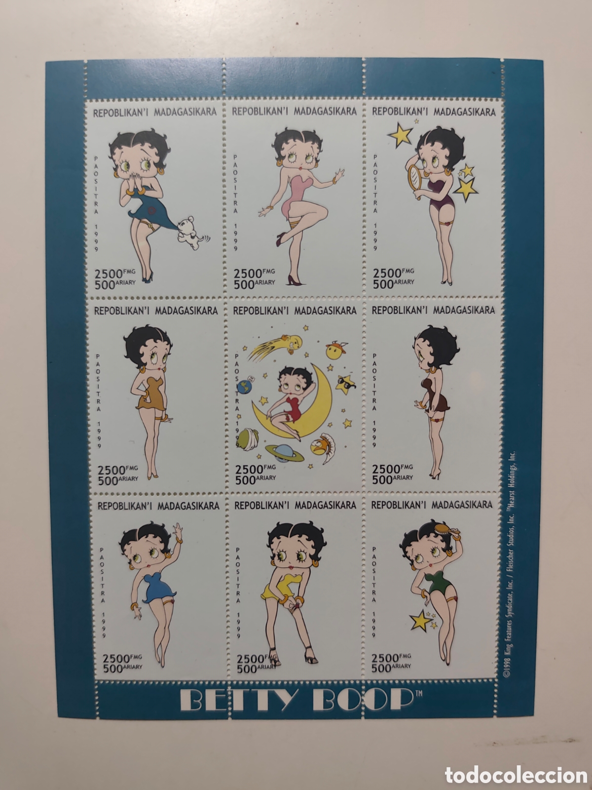 Sellos: HB Betty Boop Madagascar 1999