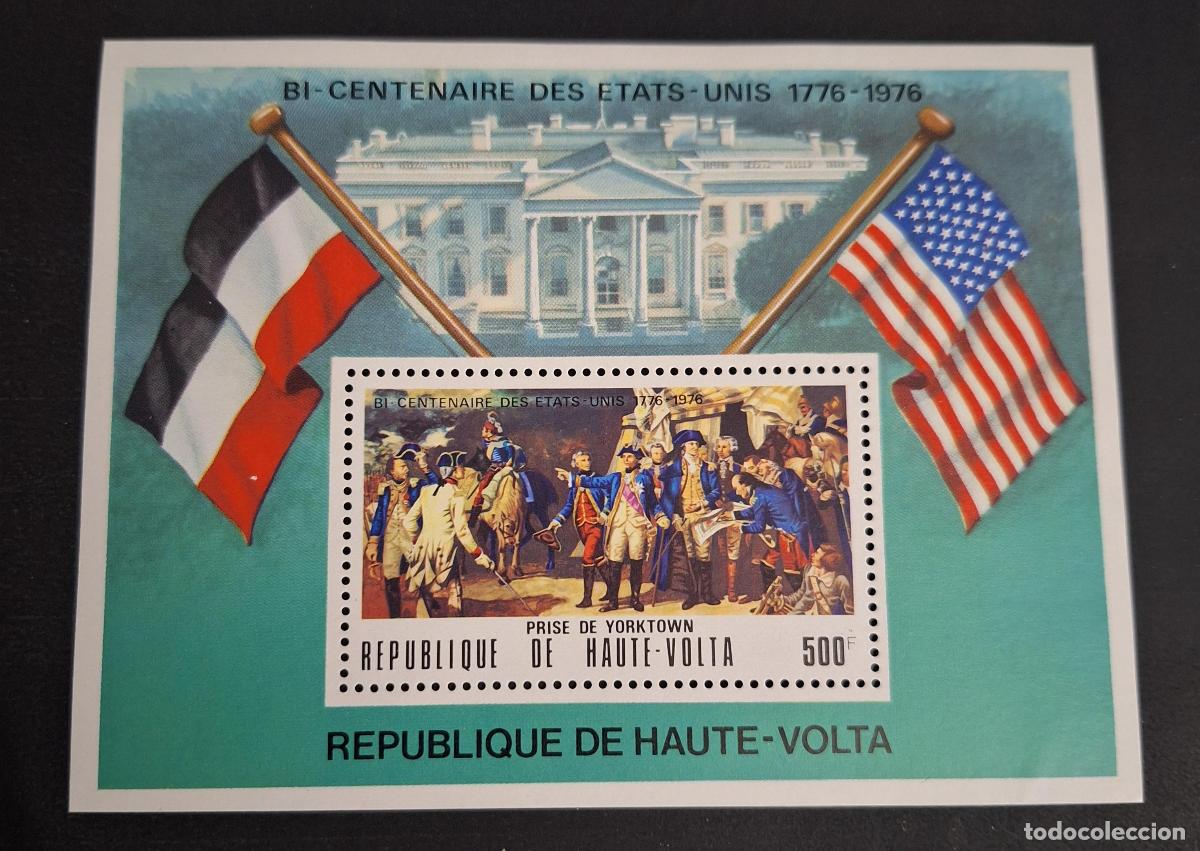 Sellos: Alto Volta 1975 Mi. Bl. 34 Bicentenario EE.UU. Yorktown