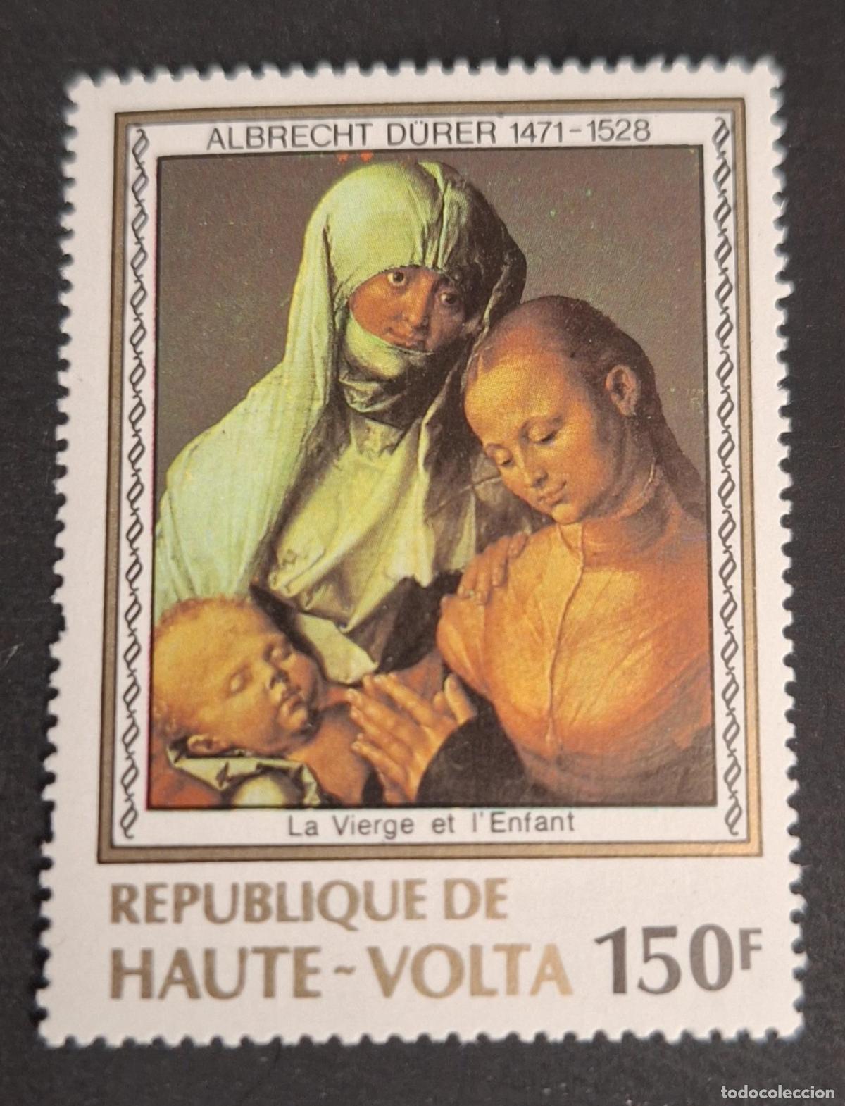 Sellos: Alto Volta 1978 Mi. 733 Durero Virgen con el Ni&ntilde;o pintura