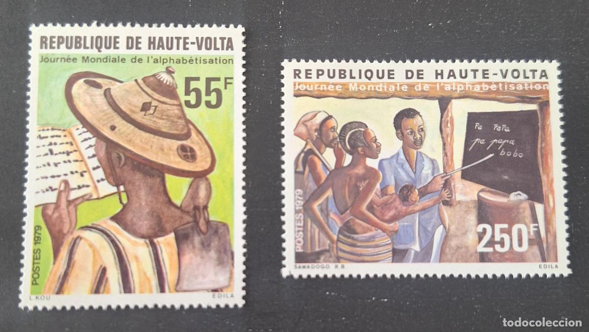 Timbres: Alto Volta 1979 Mi. 766-767 D&iacute;a Mundial de la Alfabetizaci&oacute;n