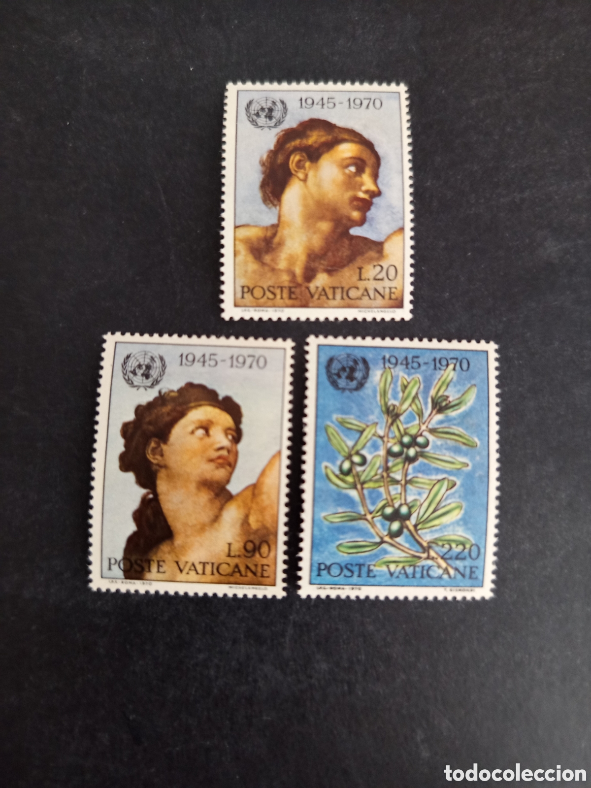 Timbres: Vaticano, 1970. O.N.U. Obras Miguel &Aacute;ngel. Serie completa en nuevo. Yvert 510/2. Pedido m&iacute;nimo 3 &euro;.