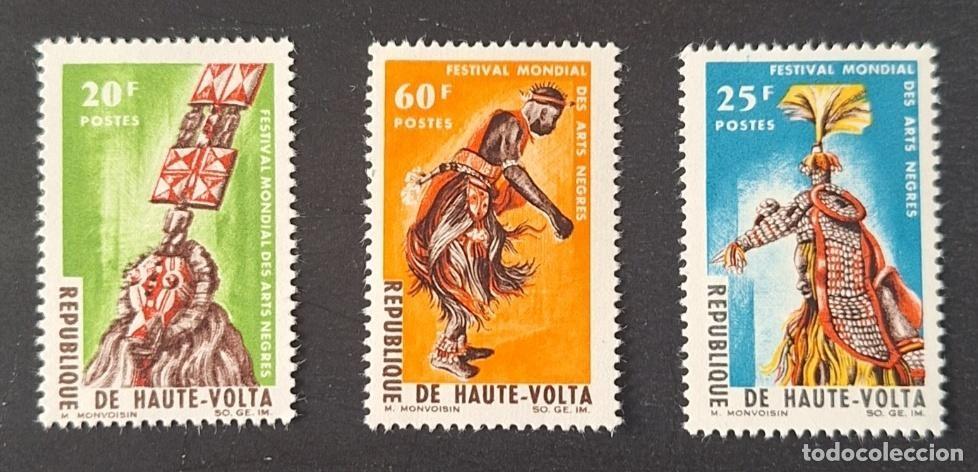 Briefmarken: Alto Volta 1966 Mi. 182-184 Festival Mundial Artes Negras danza m&aacute;scaras