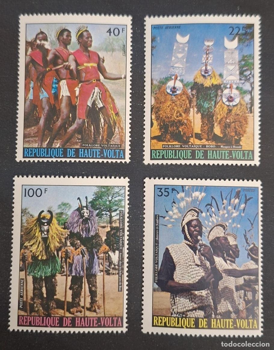 Selos: Alto Volta 1972 Mi. 479-482 Folklore voltaico danza m&aacute;scaras Bobo