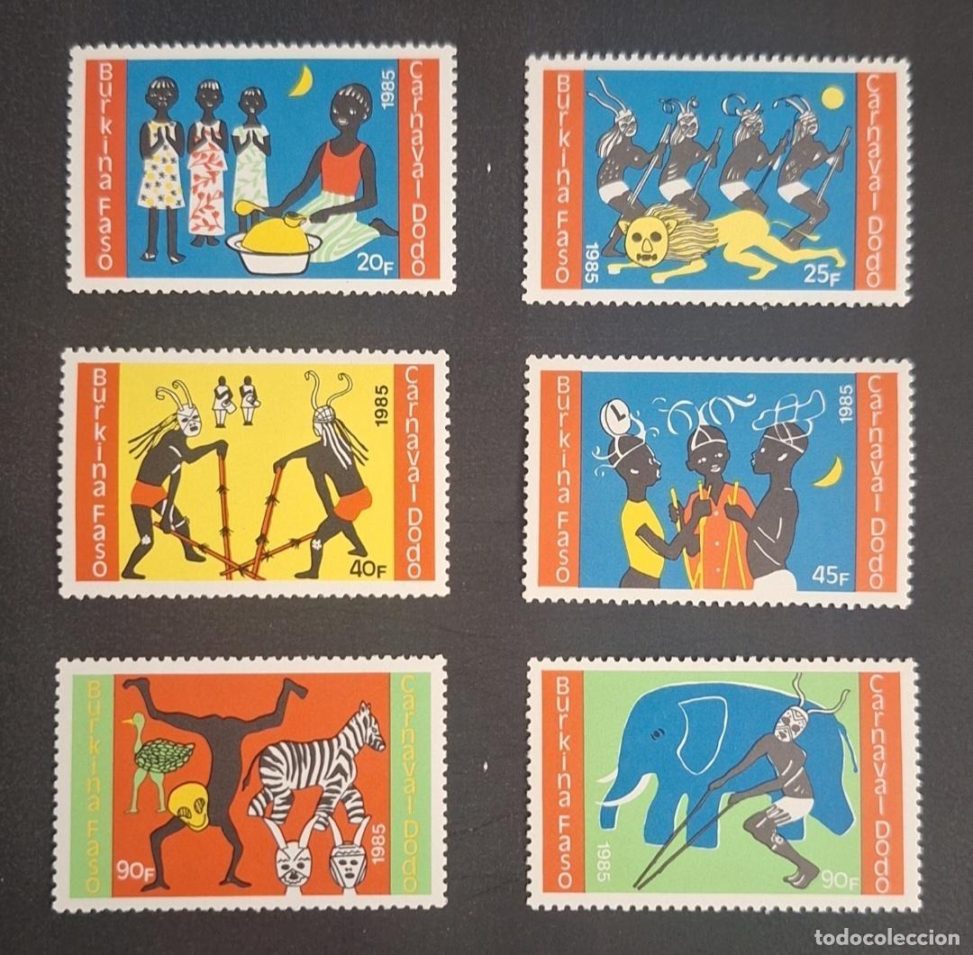 Sellos: Burkina Faso 1985 Mi. 1076-1081 Carnaval Dodo m&aacute;scaras danza elefante