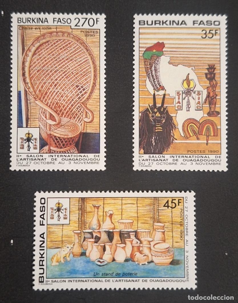 Sellos: Burkina Faso 1990 Mi. 1239-1241 Sal&oacute;n Artesan&iacute;a Ouagadougou alfarer&iacute;a