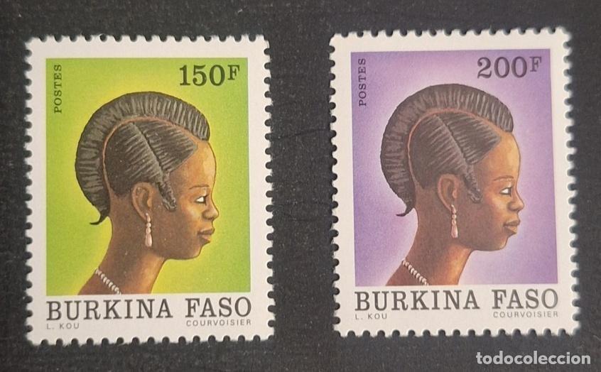 Sellos: Burkina Faso 1991 Mi. 1250-1251 peinados tradicionales africanos