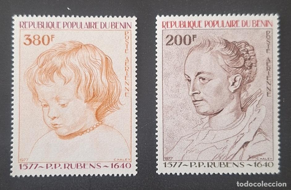 Sellos: Ben&iacute;n 1977 Mi. 123-124 Rubens pintura retrato ni&ntilde;o mujer a&eacute;rea