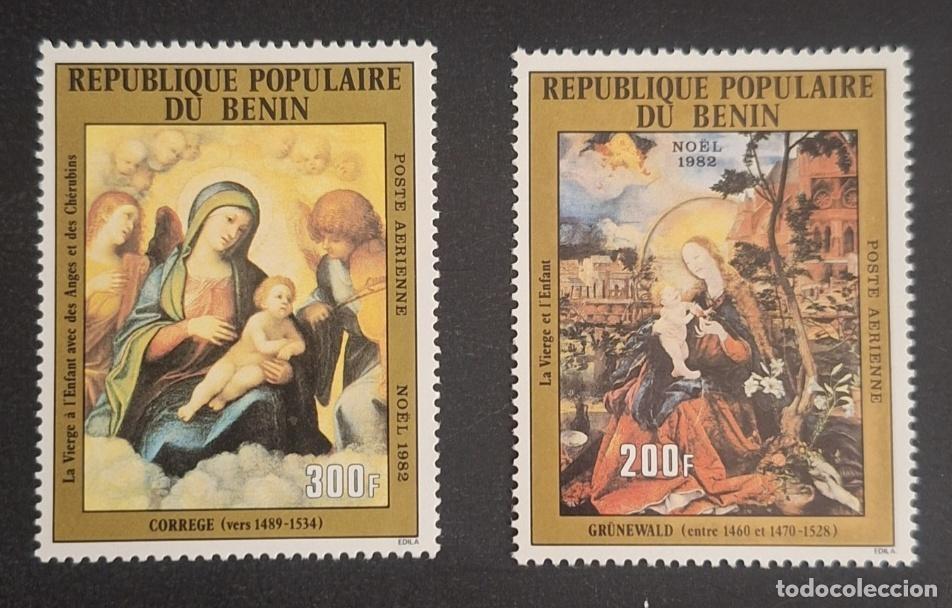 Sellos: Ben&iacute;n 1982 Mi. 304-305 Navidad Virgen Ni&ntilde;o Correggio Gr&uuml;newald