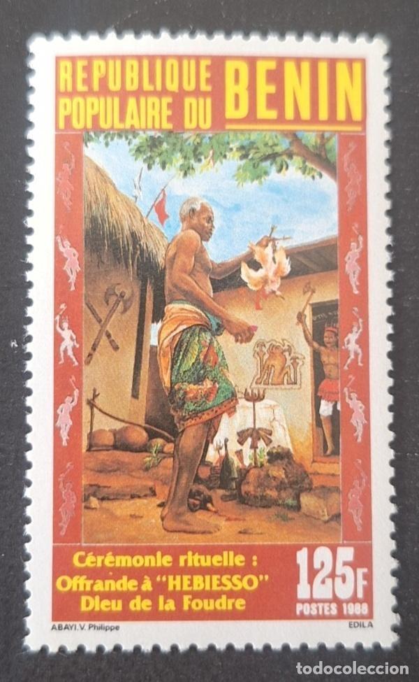 Sellos: Ben&iacute;n 1988 Mi. 475 ceremonia ritual ofrenda Hebiesso dios del rayo