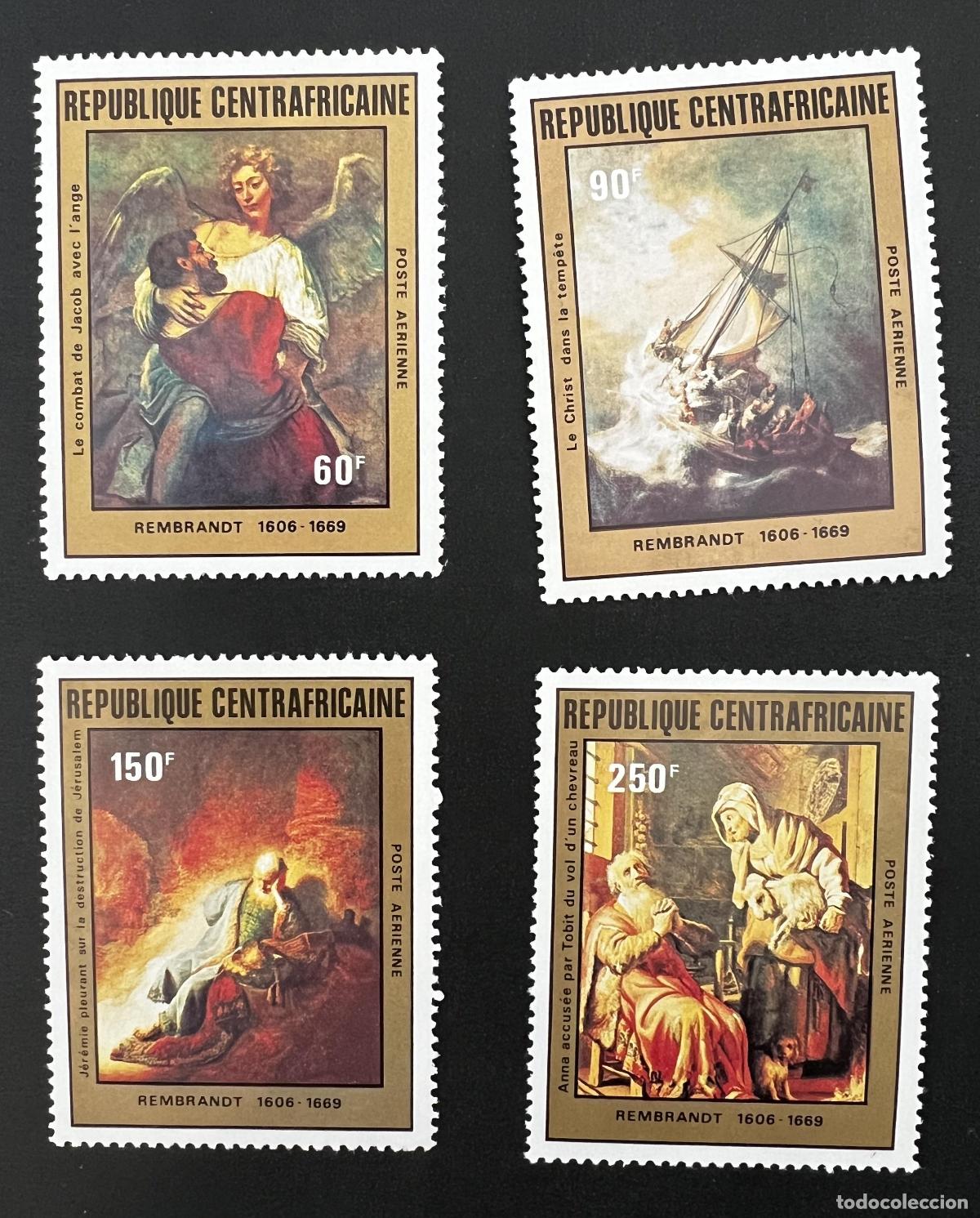 Sellos: Centro&aacute;frica 1981 Mi. 721-724 Rembrandt pintura arte