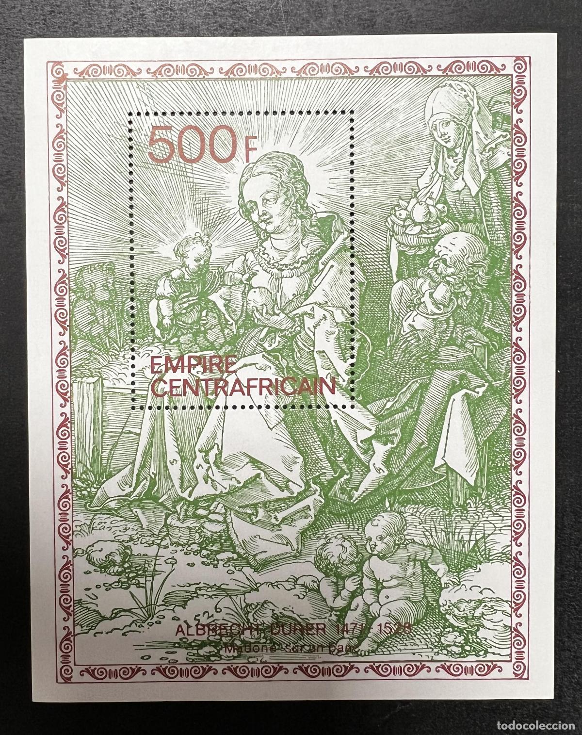 Sellos: Centro&aacute;frica 1978 Mi. Bl. 67 Albrecht D&uuml;rer Madona Virgen ni&ntilde;o