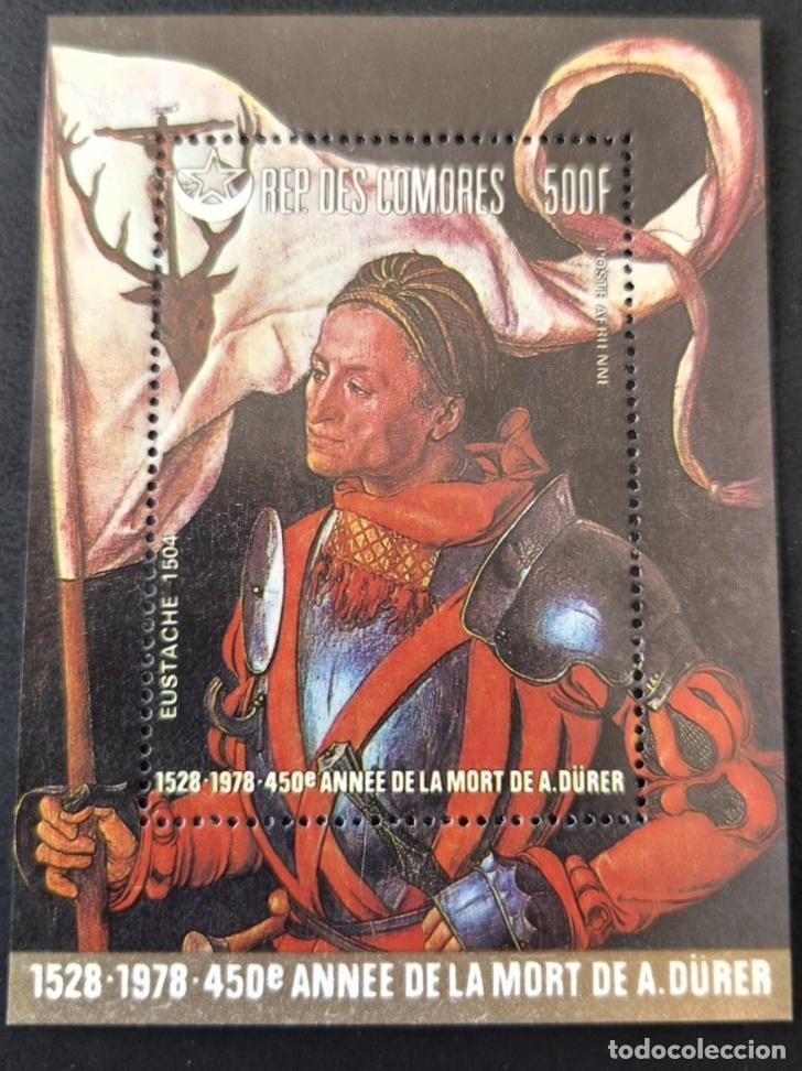 Sellos: Comoras 1978 Mi. Bl. 165 Albrecht D&uuml;rer pintura Eustaquio caballero