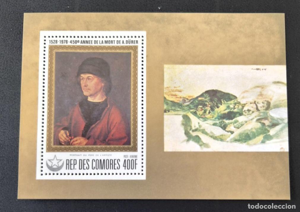 Sellos: Comoras 1978 Mi. Bl. 173 Albrecht D&uuml;rer retrato del padre pintura