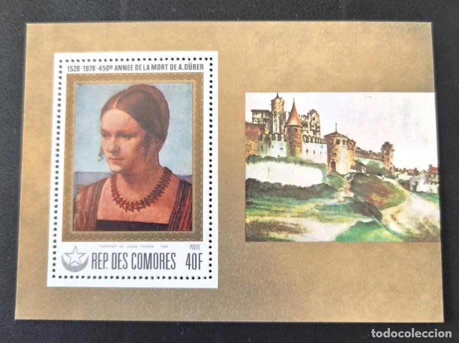 Sellos: Comoras 1978 Mi. Bl. 170 Albrecht D&uuml;rer retrato pintura castillo