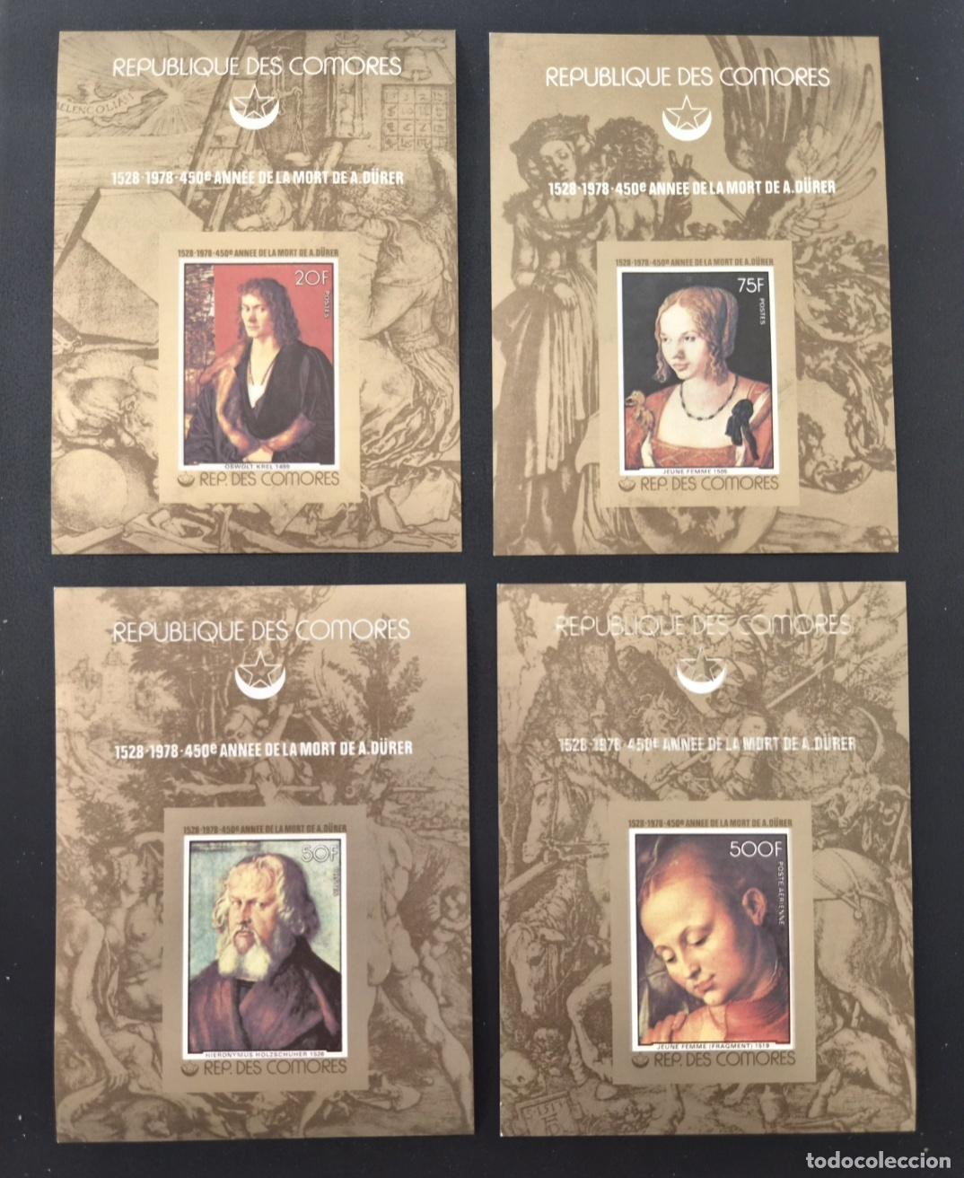 Sellos: Comoras 1978 Mi. Bl. 133 ND D&uuml;rer pintura retratos Renacimiento arte