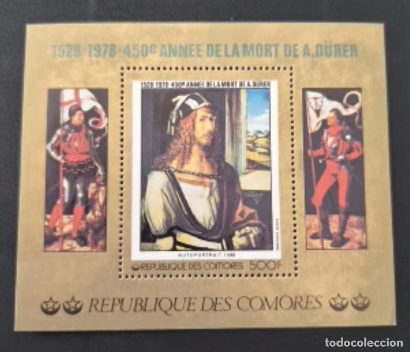 Sellos: Comoras 1978 Mi. Bl. 132 Albrecht D&uuml;rer autorretrato pintura