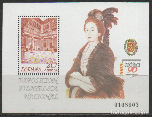 Sellos: EDIFIL 3068, EXFILN 1990: GOYA, Infanta M&ordf; Teresa Villabriga, NUEVO ** HOJA BLOQUE