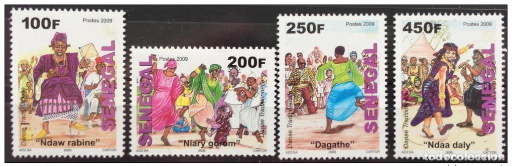 Sellos: Senegal 2009/2010 Danza tradicional Tanz Sport Culture 4 val. MNH RARO