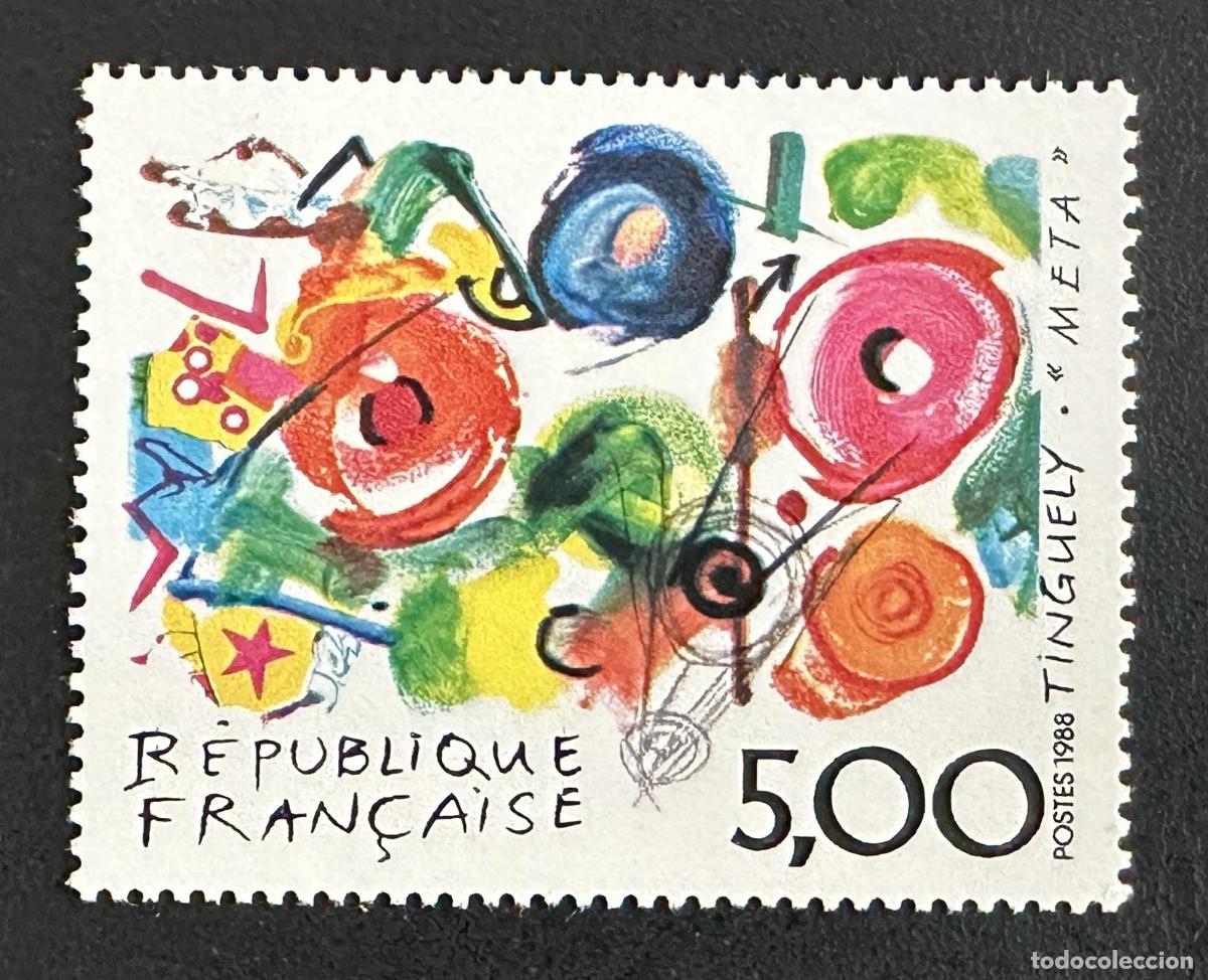 Sellos: Francia 1988 Mi. 2693 emisi&oacute;n conjunta Tinguely Meta arte contempor&aacute;neo