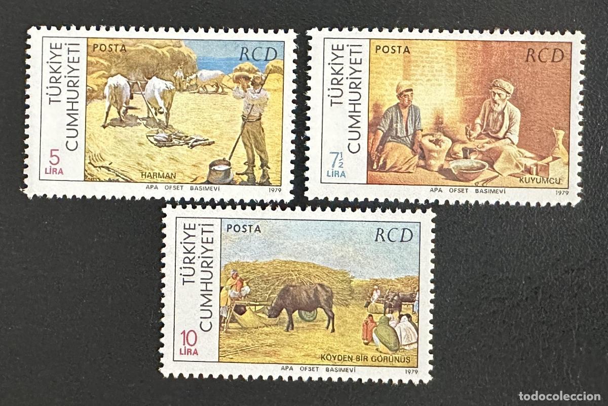 Sellos: Turqu&iacute;a 1979 Mi. 2485-2487 emisi&oacute;n com&uacute;n RCD pinturas de aldea