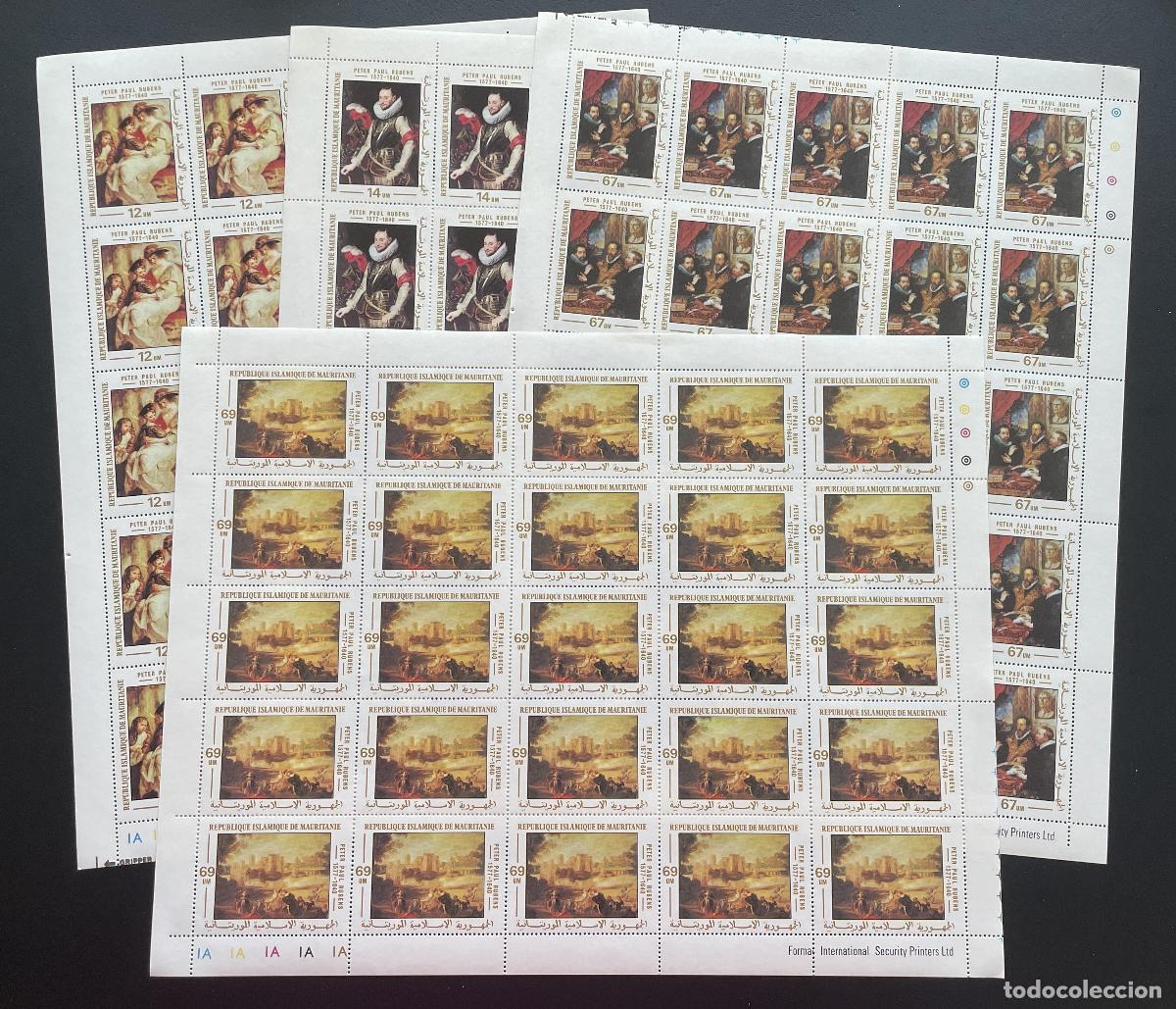 Sellos: Mauritania 1978 YT 382-385 cuadro Peter Paul Rubens pintura arte