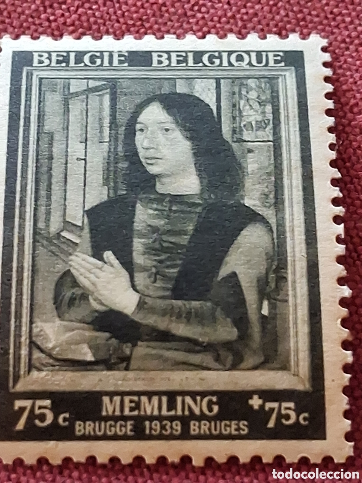 Sellos: Sello B&eacute;lgica nuevo 1939. Pintura. Exp dedicada Hans Mernling. Arte. Nieuwenhove. Noble. Politico