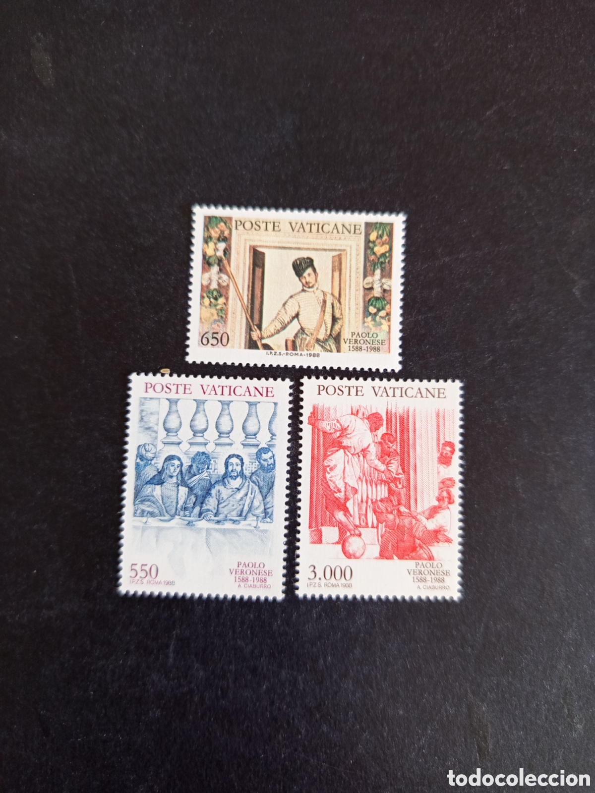 Sellos: Vaticano,1988. Verones, pintor Yvert 840/2. Completa en nuevo. Pedido m&iacute;nimo 3 &euro;. Ver fotos.