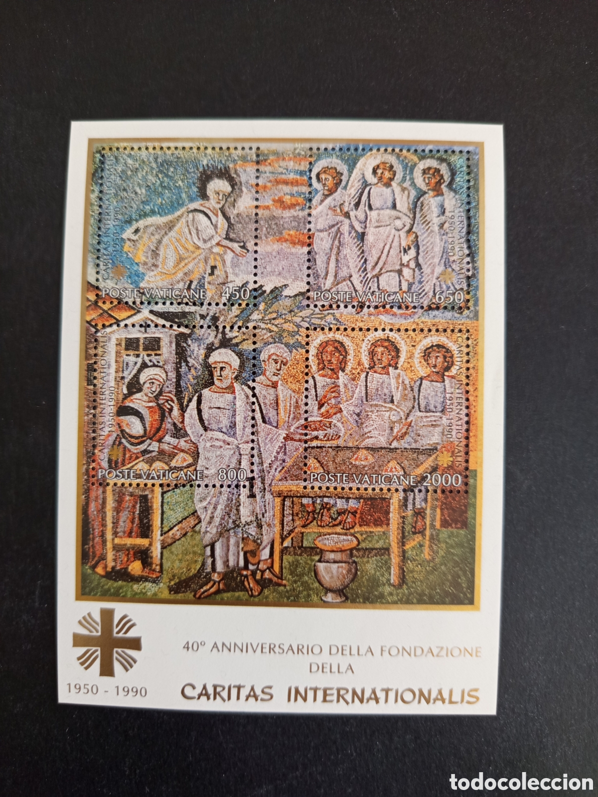 Sellos: Vaticano,1990. C&aacute;ritas Internacional. Mosaico. Yv. HB 12. Hoja bloque en nuevo. Pedido m&iacute;nimo 3 &euro;.