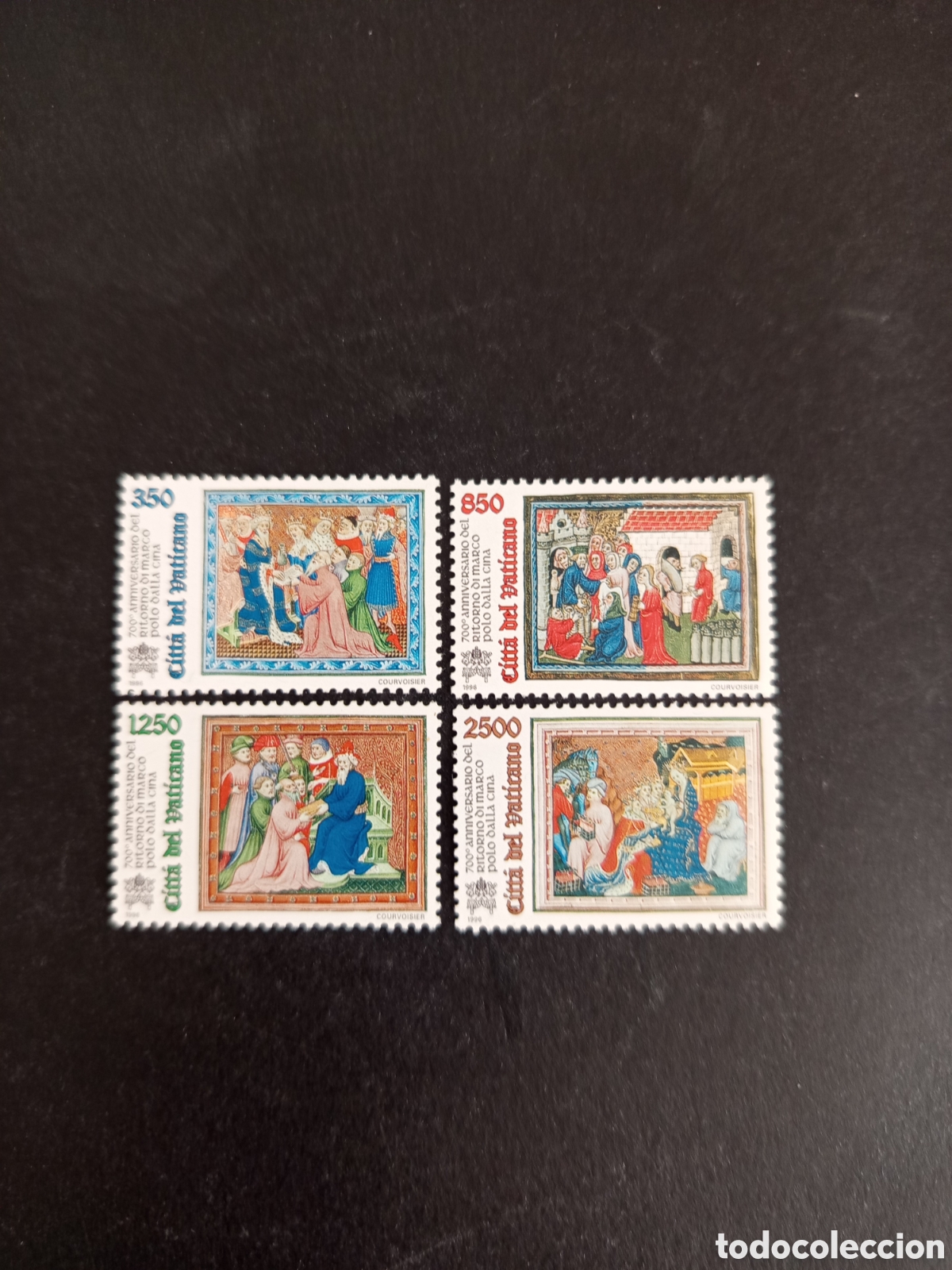 Sellos: Vaticano,1996. Marco Polo. Miniaturas c&oacute;dices.Yv. 1029/32. Completa en nuevo. Pedido m&iacute;nimo 3 &euro;.