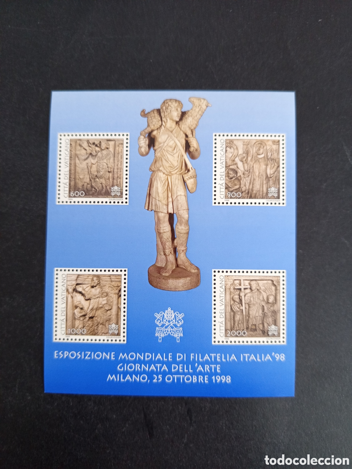 Sellos: Vaticano,1998. D&iacute;a del Arte. Exposici&oacute;n Italia'98. Yv. HB 18. Hoja bloque en nuevo. Pedido m&iacute;nimo 3&euro;