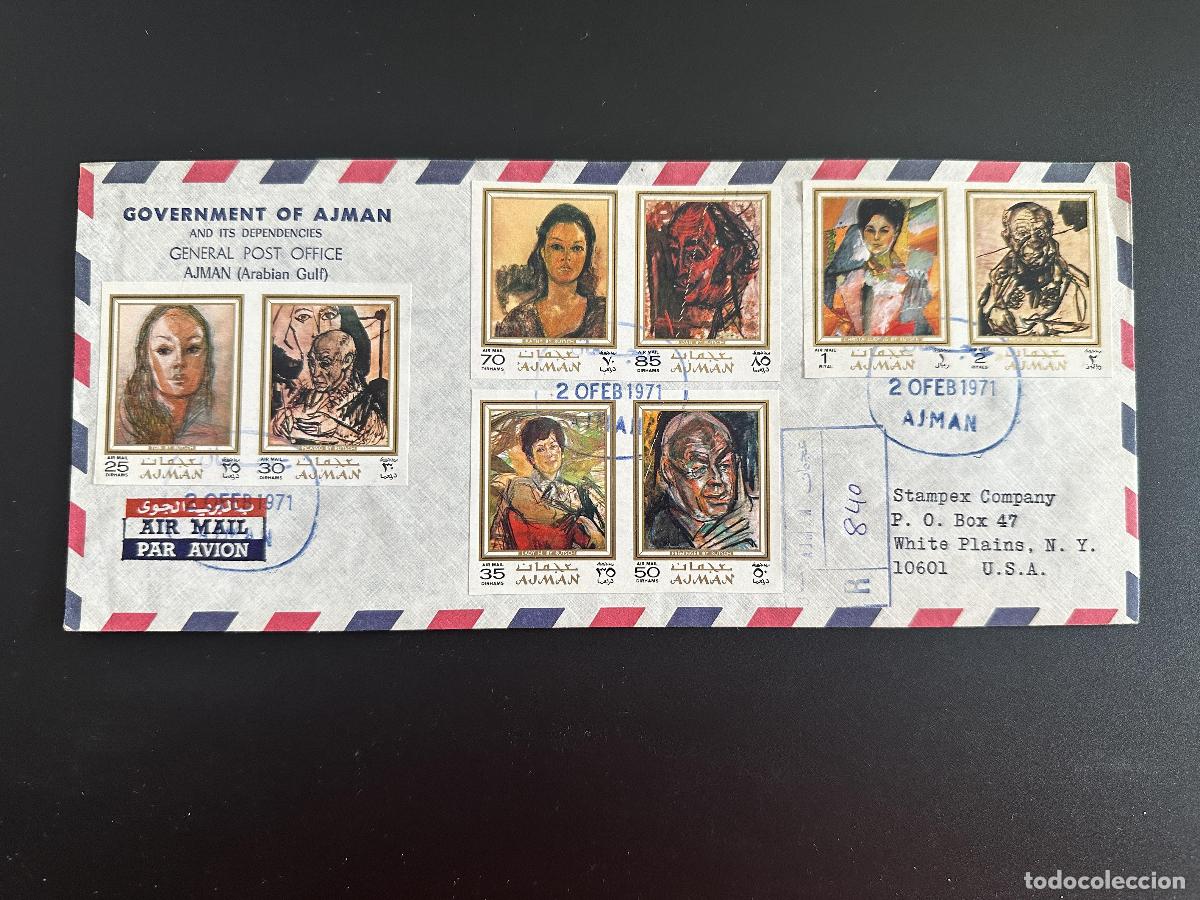 Sellos: Ajman 1971 Mi. 702 - 709 B ND Carta certificada Paintings Rutsch Picasso
