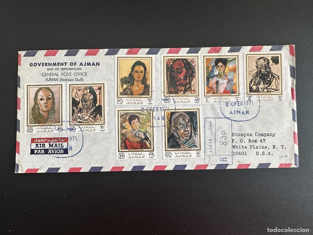 Sellos: Ajman 1971 Mi. 702 - 709 Carta certificada Pinturas Alexander Rutsch Picasso